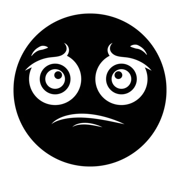 Inocente Emoticon Rosto Preocupado Design Ícone Plano Emotag — Vetor de Stock