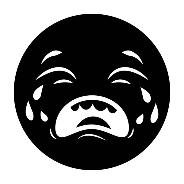 Icono Emoji Llorón Vector Editable Cara Llorosa — Vector de stock