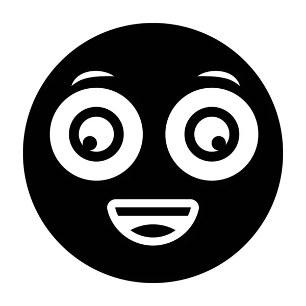 Vetor Emoji Feliz Satisfeito Design Ícone Plano — Vetor de Stock