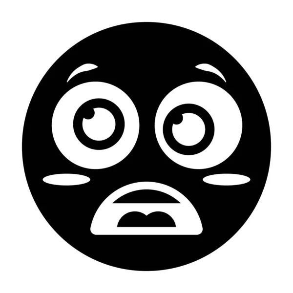 Lapos Vektor Design Megdöbbent Emoji Meghökkent Emoji Lapos Stílusban — Stock Vector