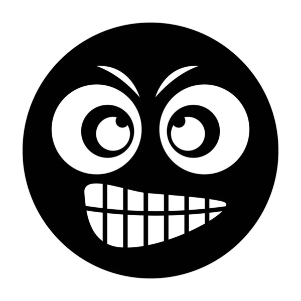 Mignon Expression Faciale Ricanant Emoji Vecteur — Image vectorielle