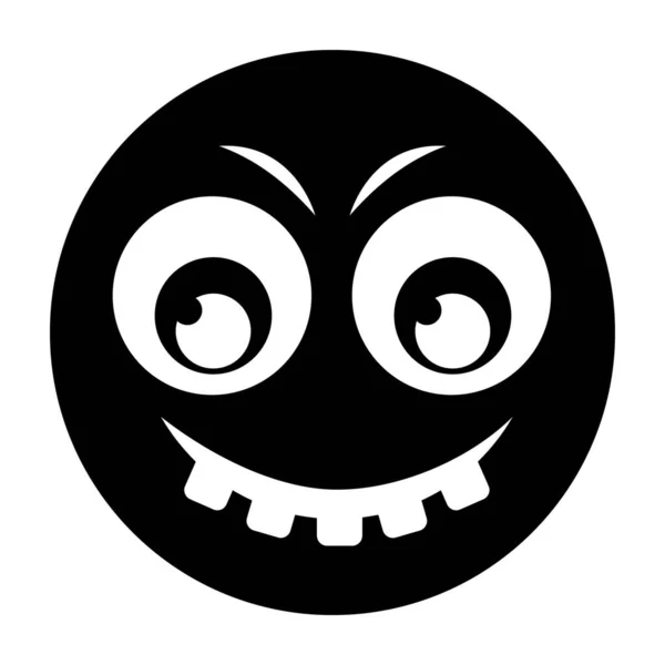Dentes Espaçamento Emoticon Ícone Plana Dentes Para Fora Emoji Estilo — Vetor de Stock