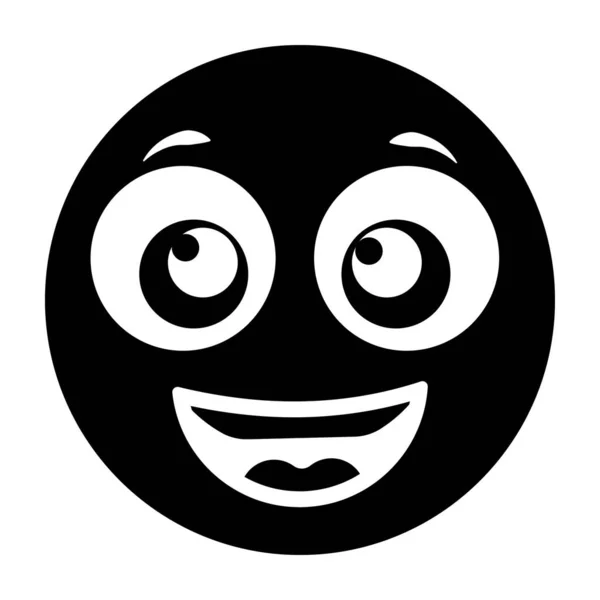 Design Ícone Emoticon Alegre Expressão Facial —  Vetores de Stock