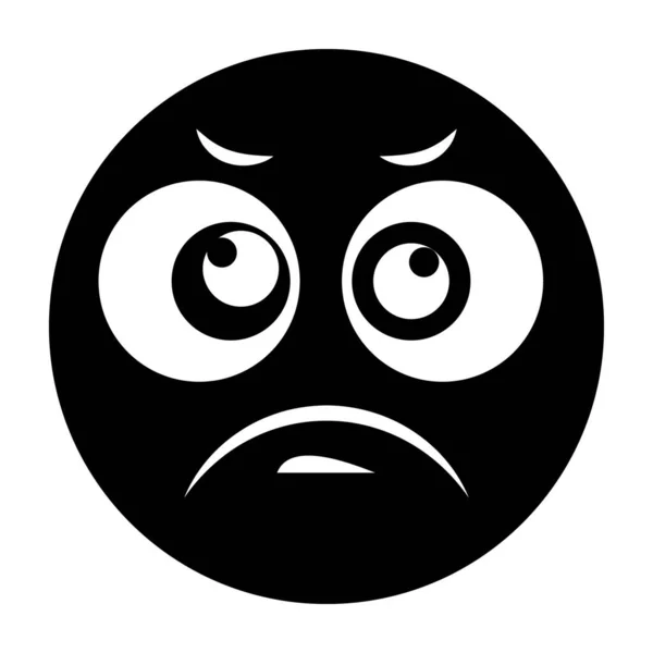 Icône Emoji Déprimé Dans Style Plat Modifiable — Image vectorielle