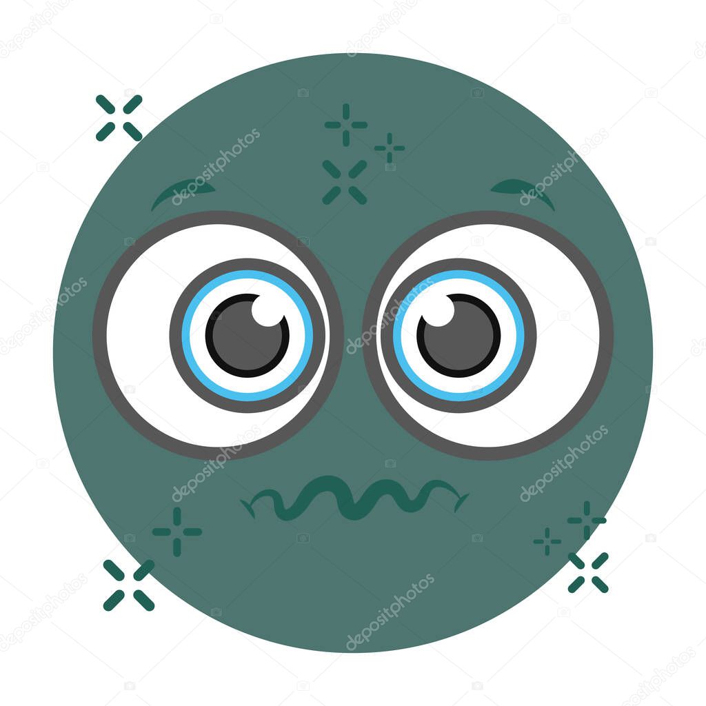 Vector of facial expression, confounded emoji 