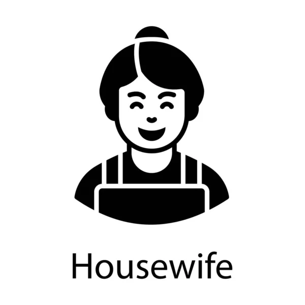 Housewife Vector Design Editable Style — Stock Vector