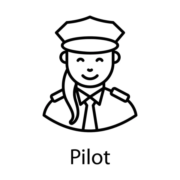 Pilot Pesawat Atau Penerbang Adalah Orang Yang Mengendalikan Penerbangan Wanita - Stok Vektor
