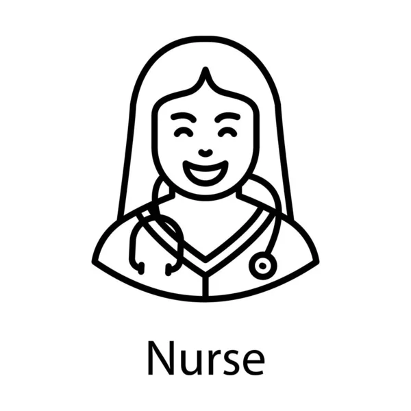 Miembro Del Personal Médico Enfermera Estilo Plano — Vector de stock