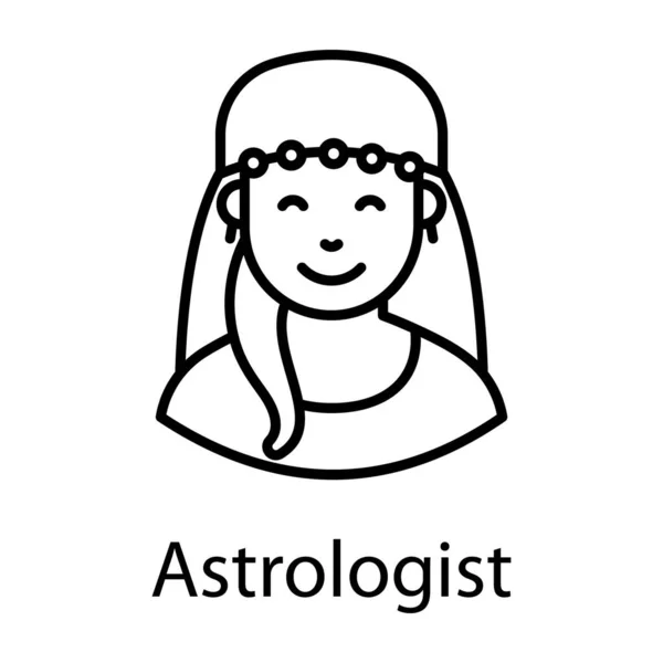 Проектирование Вектора Астролога Женщины Обладающей Космическими Знаниями — стоковый вектор