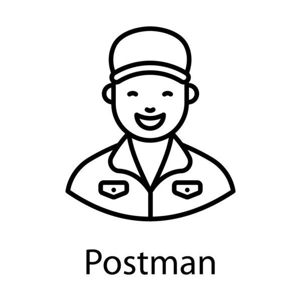 Flat Design Postman Icon Mailman — Stock Vector
