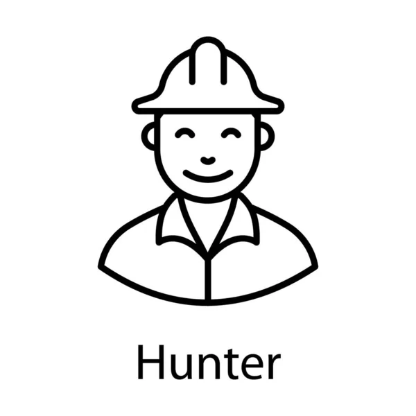 Человек Ковбойской Шляпе Изображением Охотника — стоковый вектор