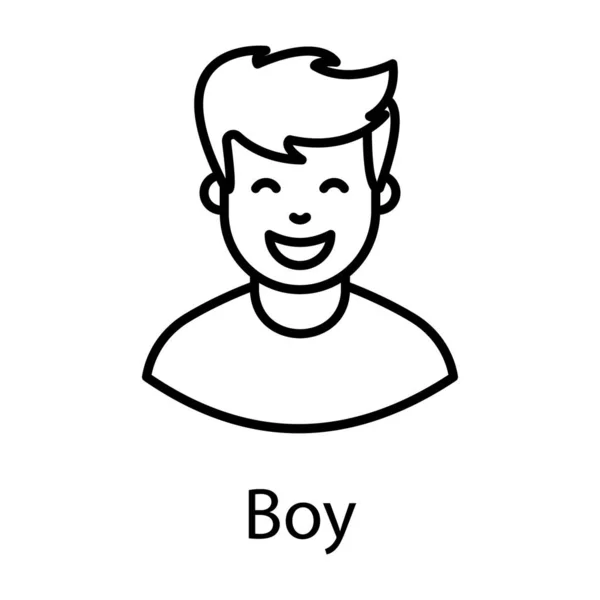 Happy Boy Icône Dans Style Plat Moderne Avatar Masculin — Image vectorielle