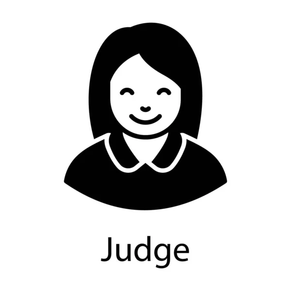 Δικαστής Εικονίδιο Επίπεδη Σχεδίαση Ένορκος Γυναίκα — Διανυσματικό Αρχείο