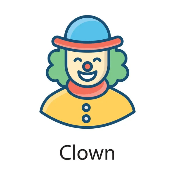 Uomo Con Cappello Giullare Che Simboleggia Clown — Vettoriale Stock