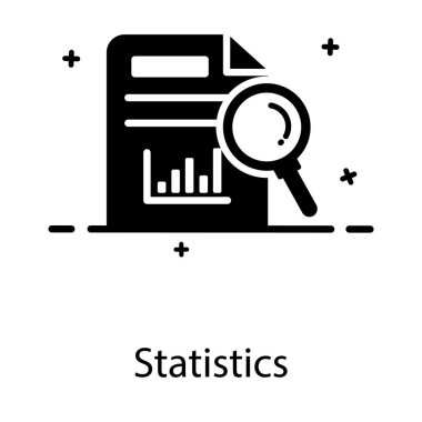 İş raporlu büyüteç istatistik simgesini gösterir
