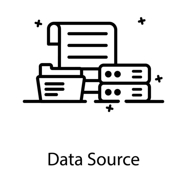 Documentos Con Servidor Denting Datasource Icon — Archivo Imágenes Vectoriales