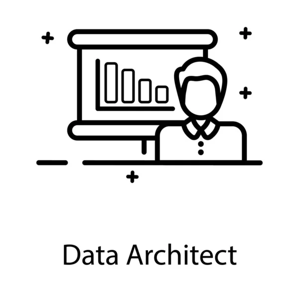 Conceptueel Vlak Ontwerp Van Data Architect Icoon — Stockvector