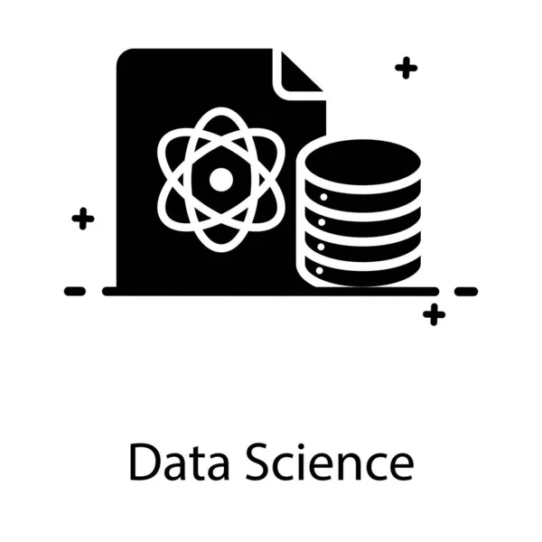 Символ Атома Стійкою Бази Даних Піктограма Науки Про Дані — стоковий вектор