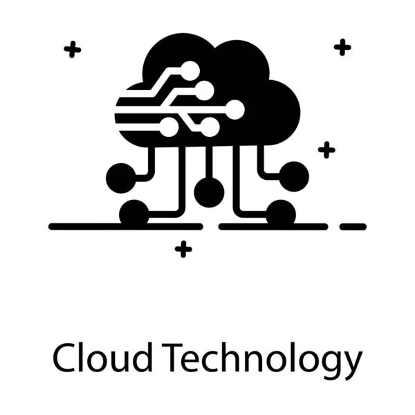 Moderne Stilikone Der Cloud Technologie Cloud Mit Knoten — Stockvektor