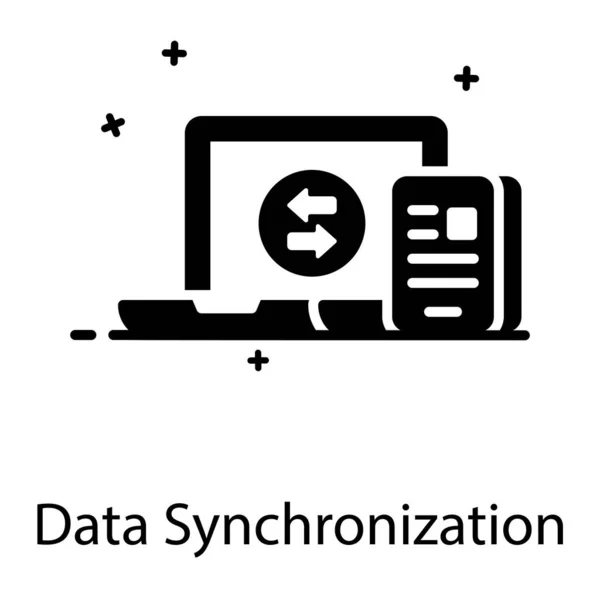 Icono Sincronización Datos Diseño Plano Vector Editable — Vector de stock