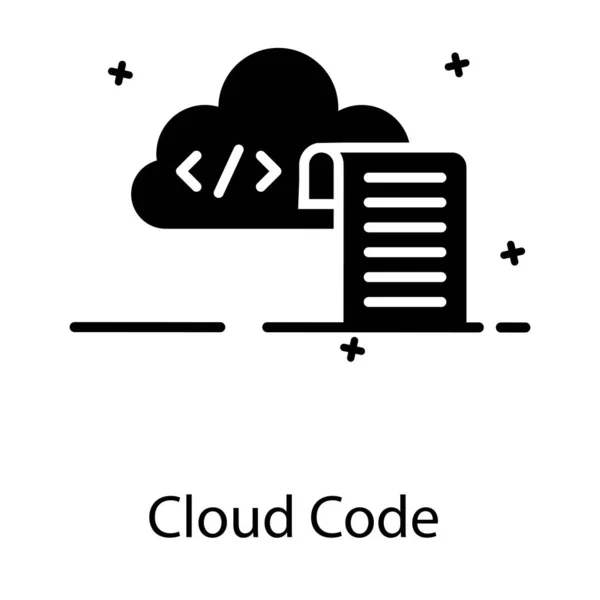 Vettore Stile Moderno Modificabile Dell Icona Del Codice Cloud — Vettoriale Stock