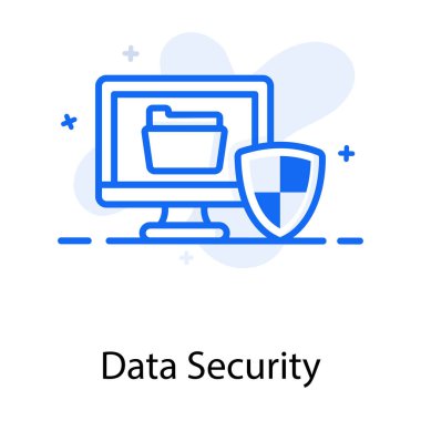 Kalkan veri güvenlik simgesini gösteren içerideki dizin monitörü