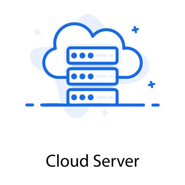 Облако Серверной Стойкой Концепция Иконки Облачного Сервера — стоковый вектор