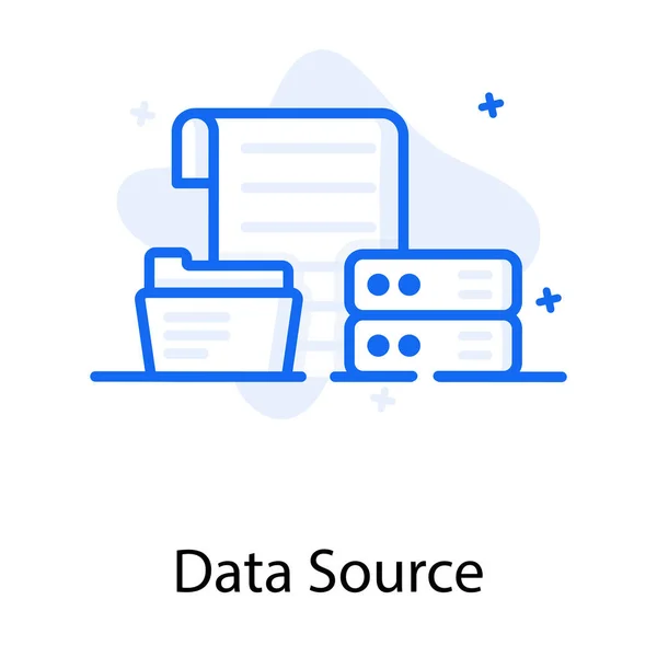 Documentos Com Ícone Fonte Dados Denting Rack Servidor —  Vetores de Stock