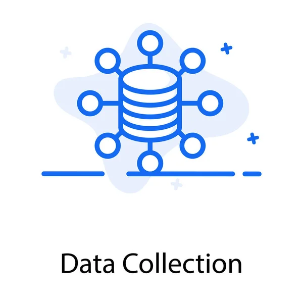 Βάση Δεδομένων Κόμβους Που Παρουσιάζουν Εικονίδιο Συλλογής Δεδομένων — Διανυσματικό Αρχείο
