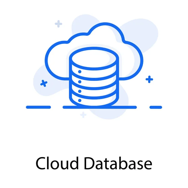Cloud Mit Serverschrank Konzept Der Cloud Datenbank Ikone — Stockvektor