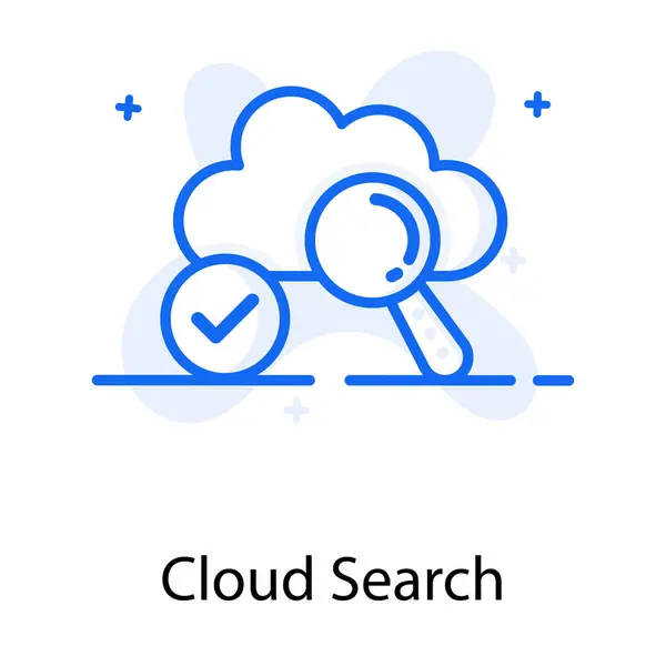 Плоский Дизайн Облачного Поиска Облако Лупой — стоковый вектор