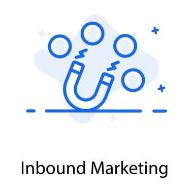 Gelen pazarlama simgesinin modaya uygun düz vektör tasarımı