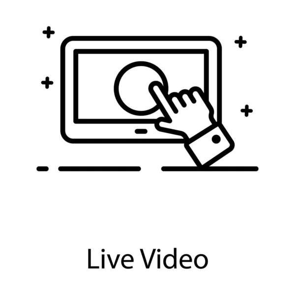 Live Video Symbol Editierbaren Flachen Vektordesign — Stockvektor