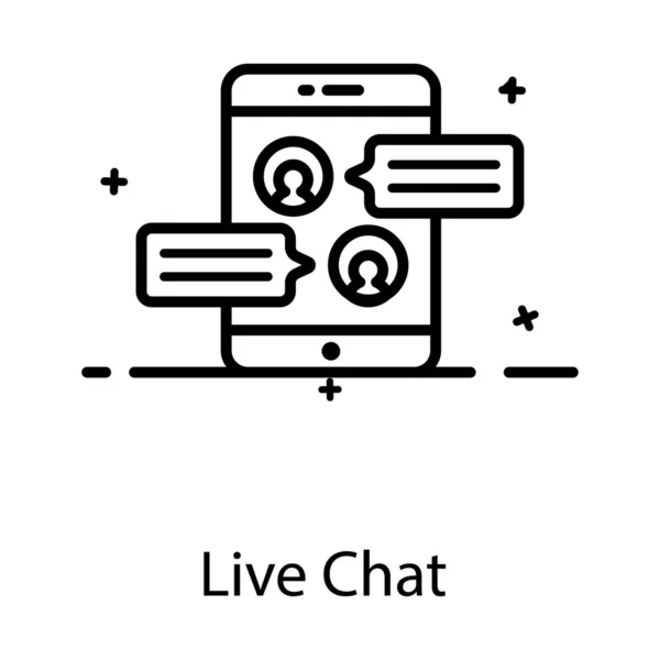 Bericht Zeepbel Smartphone Plat Ontwerp Van Live Chat Pictogram — Stockvector