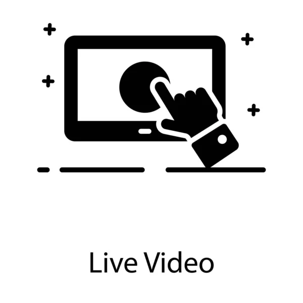 Live Video Symbol Editierbaren Flachen Vektordesign — Stockvektor