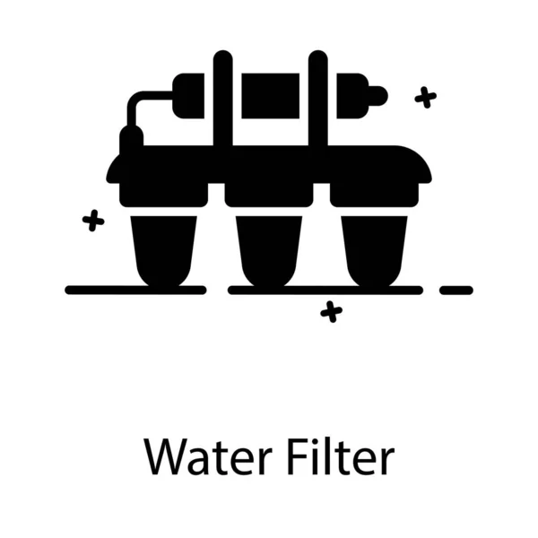 Icono Purificador Agua Estilo Plano Editable — Archivo Imágenes Vectoriales