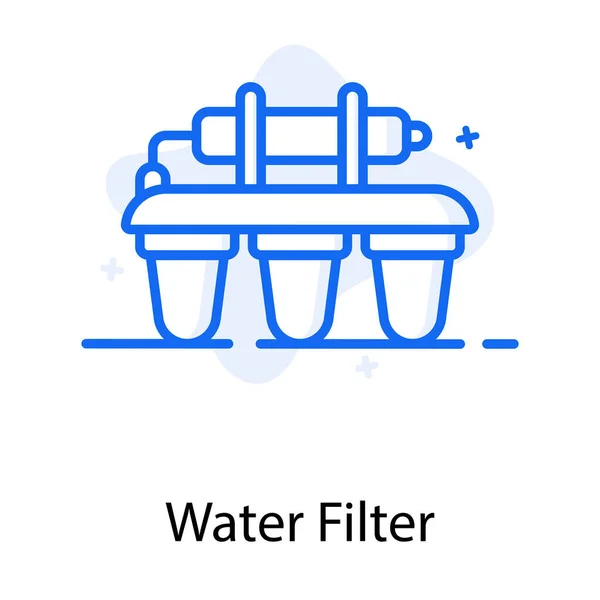 Icono Purificador Agua Estilo Plano Editable — Archivo Imágenes Vectoriales