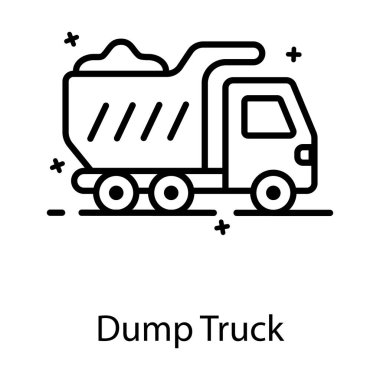 Kum, kaya gibi atıkları taşımak veya taşımak için çöp kamyonu 