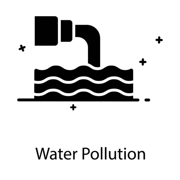 Ikona Znečištění Vody Návrhu Plochého Vektoru — Stockový vektor