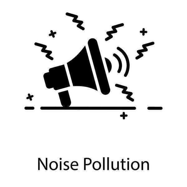 Modern style icon of noise pollution in flat design 