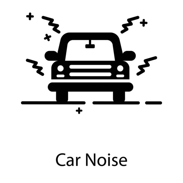 Icono Estilo Moderno Contaminación Acústica Del Coche Diseño Plano — Archivo Imágenes Vectoriales