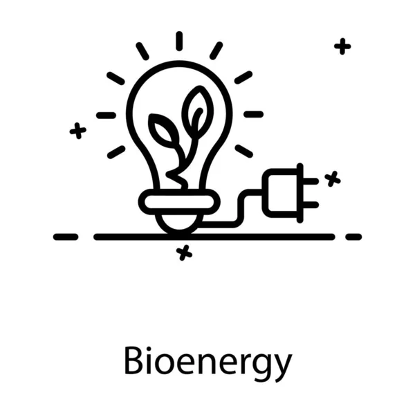 Listy Uvnitř Žárovky Napájecí Svíčkou Bioenergie Ploché Ikoně — Stockový vektor