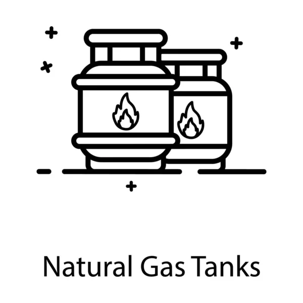 Cilindros Para Armazenar Gases Tanque Gás Natural Ícone Plano —  Vetores de Stock