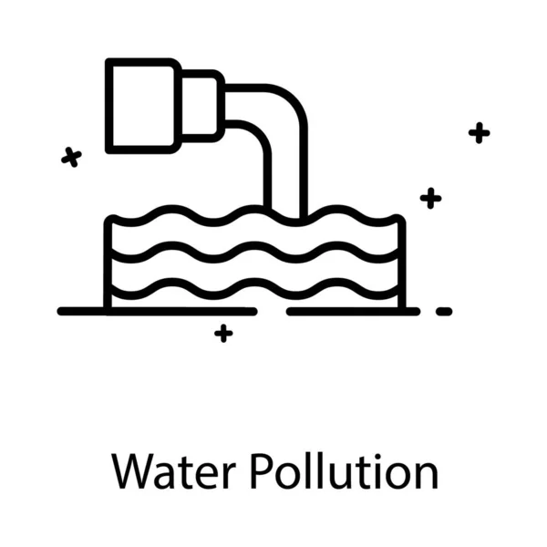 Symbol Für Wasserverschmutzung Flachen Vektordesign — Stockvektor
