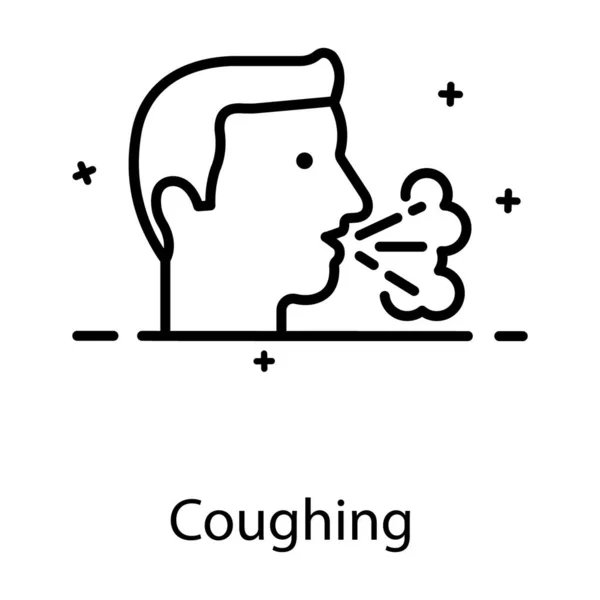 Projeto Ícone Plano Expulsar Dos Pulmões Vetor Tosse —  Vetores de Stock