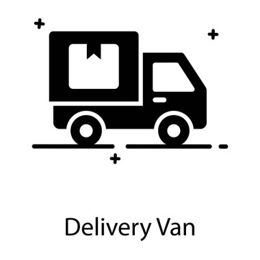 Posta servisi, dağıtım aracı simgesi düz stil 