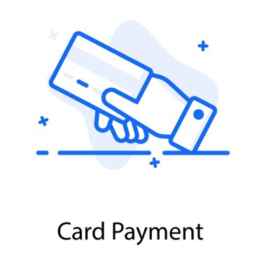 Kart ödemelerinin modaya uygun düz vektör tasarımı, dijital güvenli ödeme 