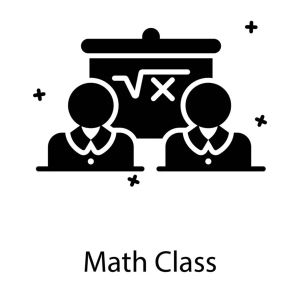 Flacher Vektor Entwurf Der Mathematikklasse Editierbarer Vektor — Stockvektor