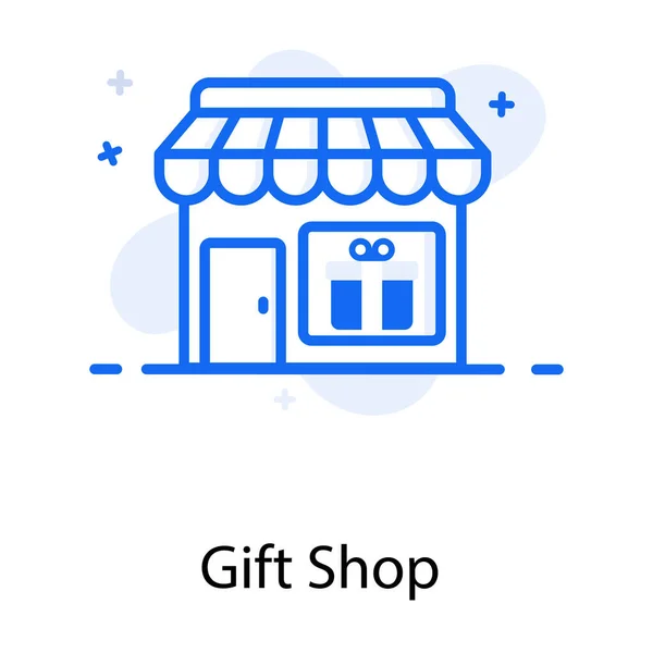 Icon Wrapped Box Building Showing Concept Gifts Shop — Stock Vector