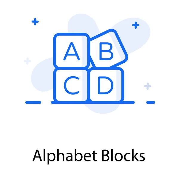 Alfabet Blokken Kleuterschool Onderwijs Vector Platte Ontwerp — Stockvector